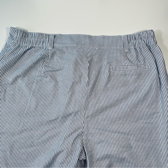 Pin Striped Cropped Cotton Pants with Little Ankle Slits - Picture 4 of 8